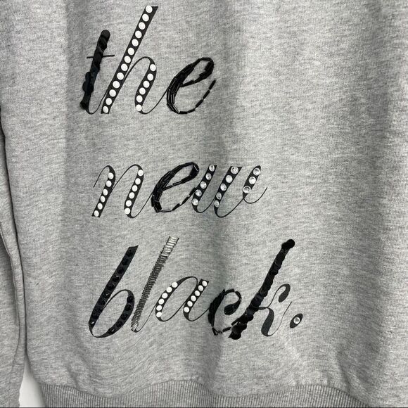 Love Moschino Simple Is The New Black Sequin Print Sweater - Picture 12 of 14